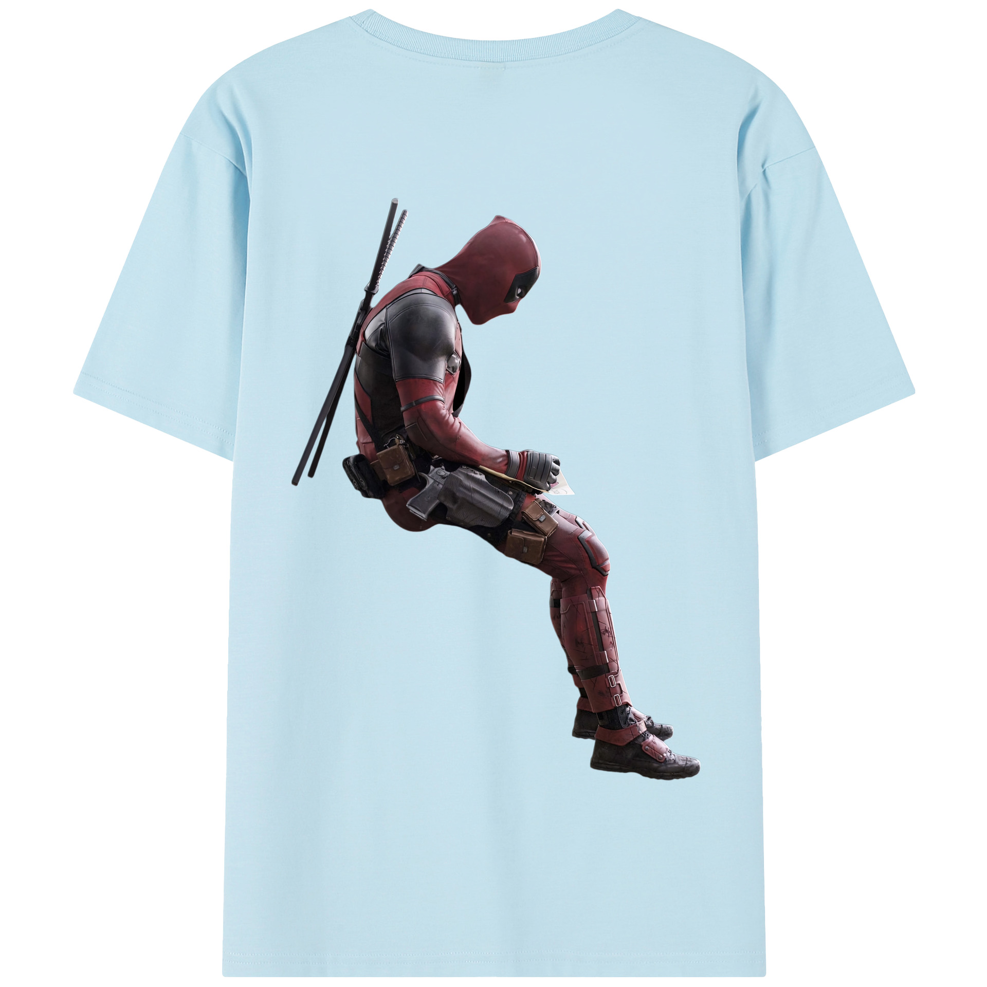 （画像用） Deadpool デッドプール 綿100％半袖Tシャツ（背面プリント）